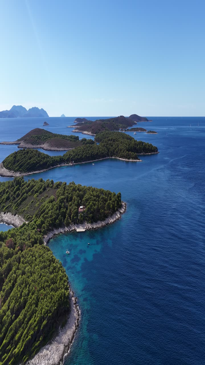 Islands off Hvar from a drone on a clear day, private boat tours from Hvar Croatia