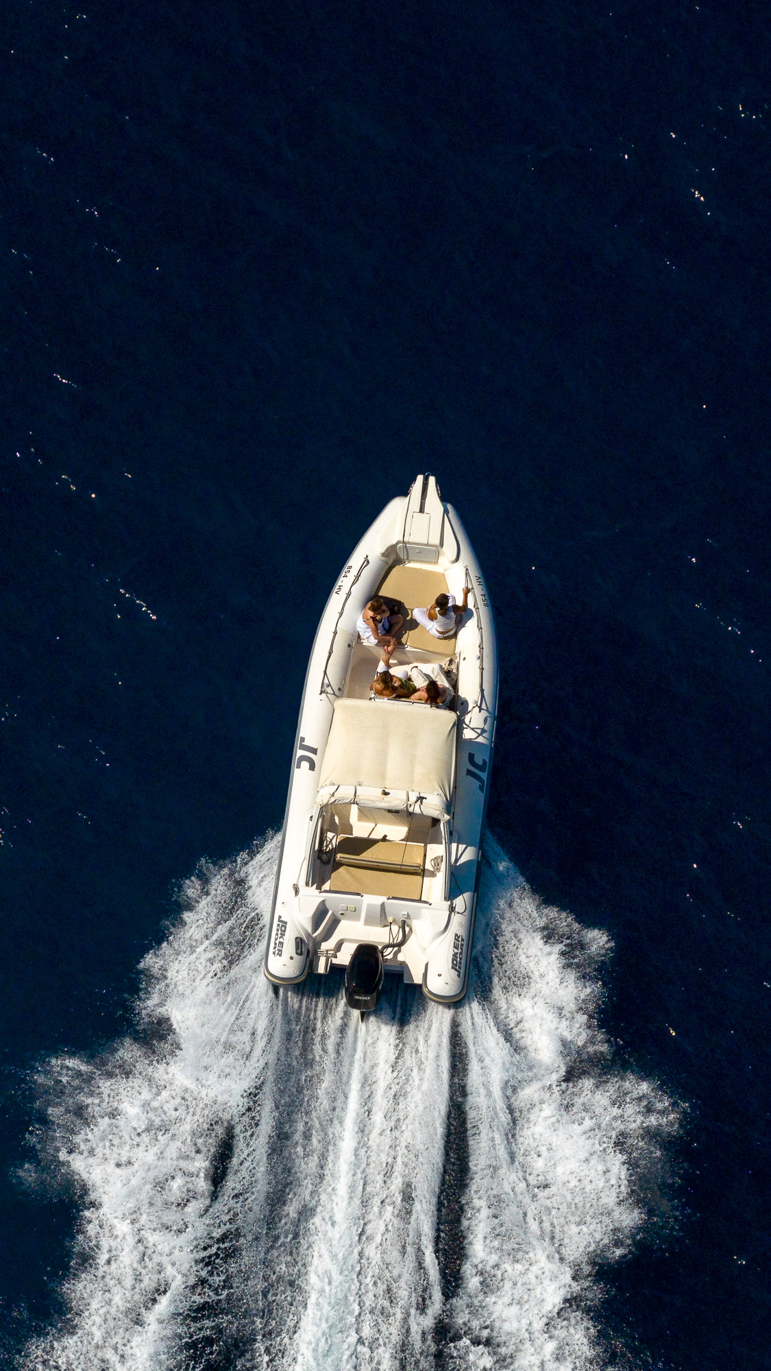 MareBoats Hvar speedboat open sea aerial drone view